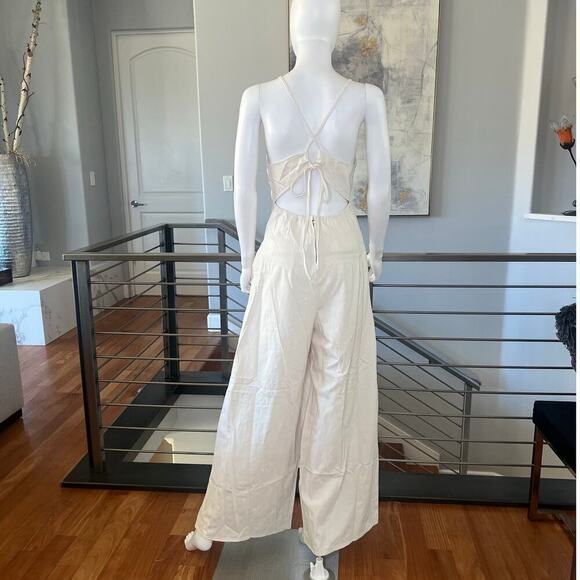 Washed Cotton Jumpsuit in Ecru - Picture 10 of 16